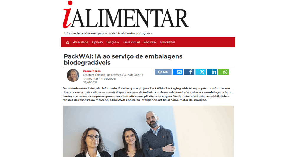 PackWAI: IA ao serviço de embalagens biodegradáveis